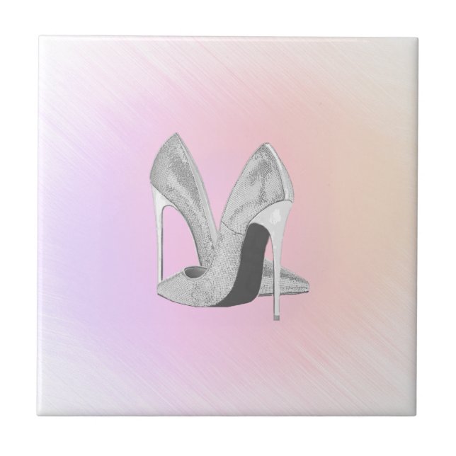 Silver Heels Pastels Ceramic Tile (Front)
