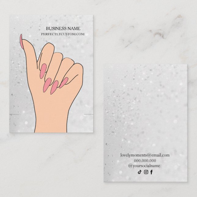 Silver Holographic Glitter Bracelet Display Card (Front/Back)
