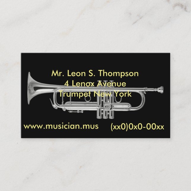Silver horn business card (Front)