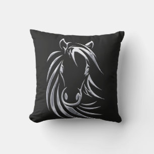Silver Horse Head Cushion