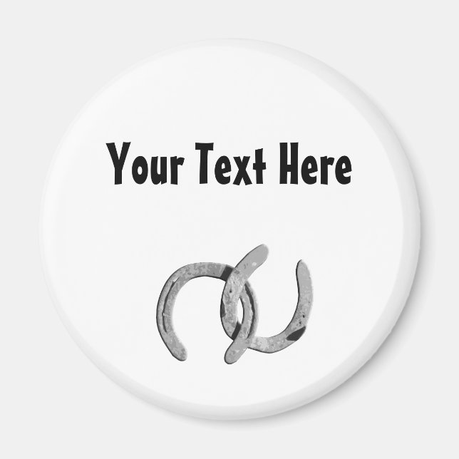 Silver Horse Shoe Customisable Magnet (Front)