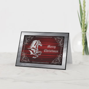 Silver Horse Silhouette Holiday Card