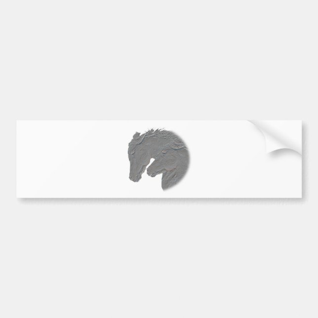 Silver Horses Bumper Sticker (Front)