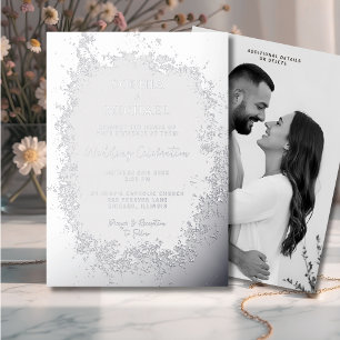 Silver Ice Elegant Wedding Invitation Photo Winter