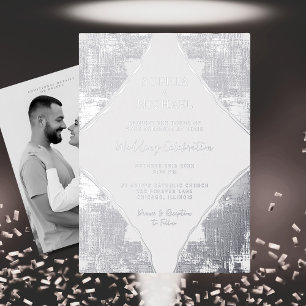 Silver Ice Elegant Wedding Invitation Photo Winter