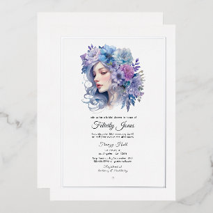 Silver, Icy Blue and Lilac Floral Bridal Shower