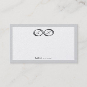 Silver Infinity Hand Clasp Wedding Place Card