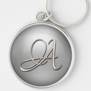 Silver Initial Keychain