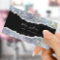 Silver iridescent glitter business card
