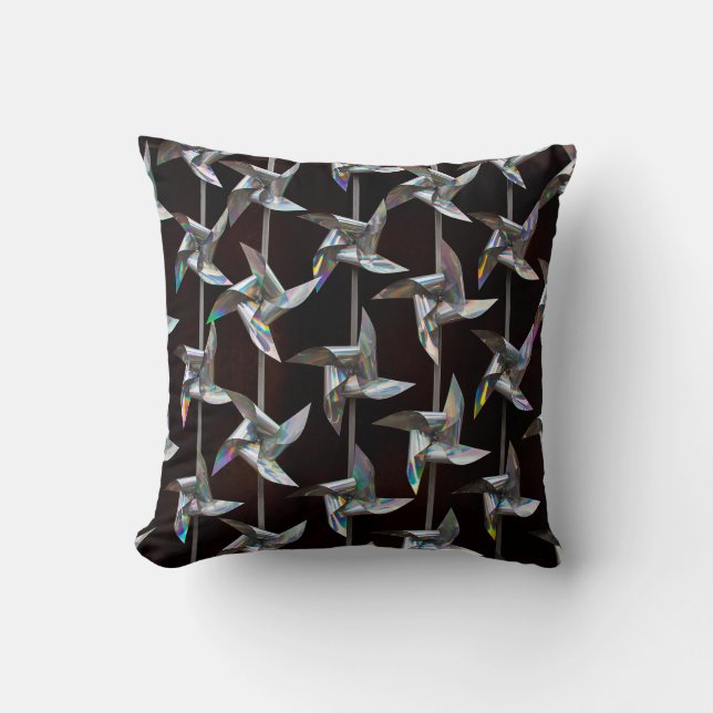 Silver iridescent movement twister windmill power cushion (Front)