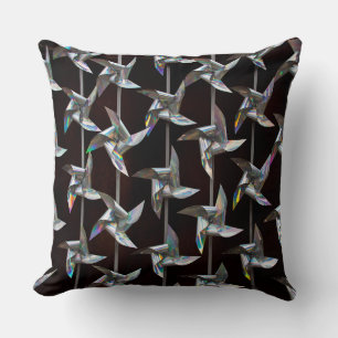 Silver iridescent movement twister windmill power cushion