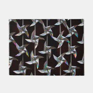 Silver iridescent movement twister windmill  power doormat