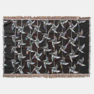 Silver iridescent movement twister windmill power throw blanket