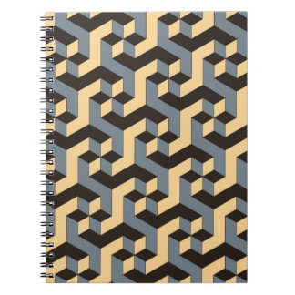 Silver Ivory Geometric Complex Tile Notebook