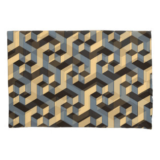 Silver Ivory Geometric Complex Tile Pillowcase