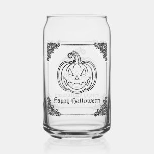 Silver Jack O' Lantern Halloween Can Glass