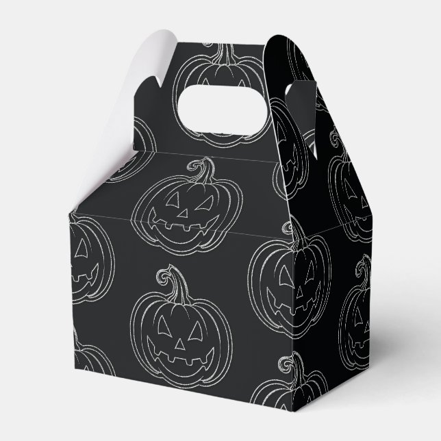 Silver Jack O' Lantern Halloween Favour Box (Front Side)