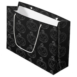 Silver Jack O' Lantern Halloween Large Gift Bag