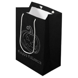 Silver Jack O' Lantern Halloween Medium Gift Bag