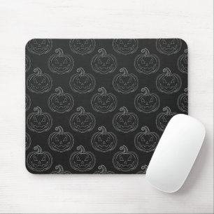 Silver Jack O' Lantern Halloween Mouse Pad