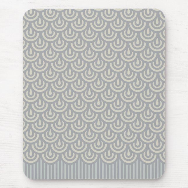 Silver Japanese Fish Scale Pattern Mouse Pad (Front)