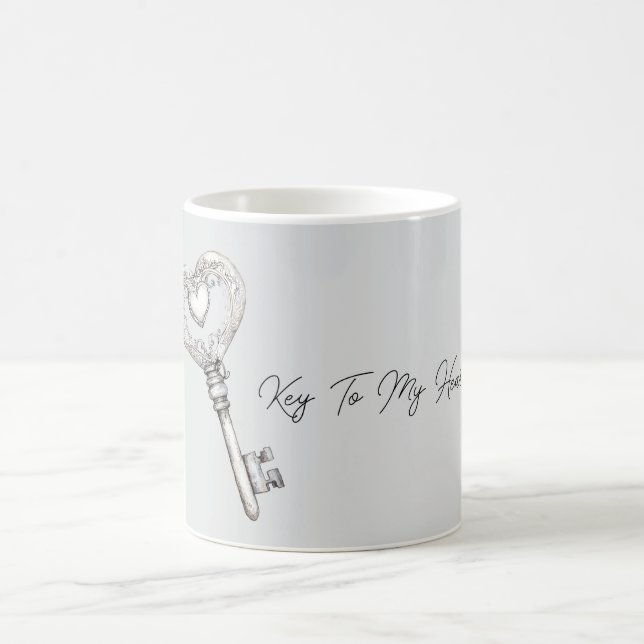 Silver Key To My Heart Coffee Mug (Center)