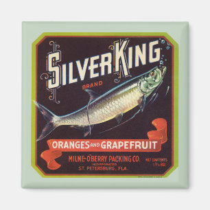 Silver King Brand Oranges and Grapefruit Label Magnet