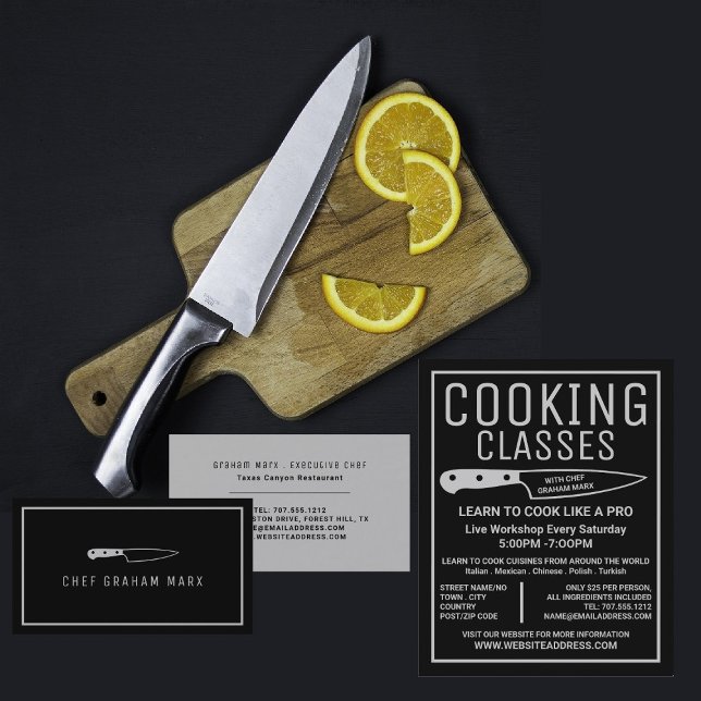Silver Knife, Gourmet, Cooking Classes Advertising Flyer (Creator Uploaded)
