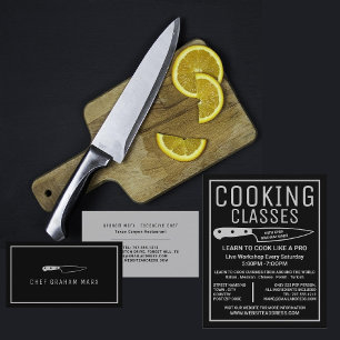 Silver Knife, Modern Gourmet, Chef, Cooking Business Card