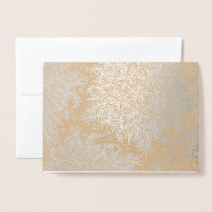 Silver Kraft Foil Christmas Holiday Greeting Card
