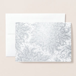 Silver Kraft Foil Christmas Holiday Greeting Card