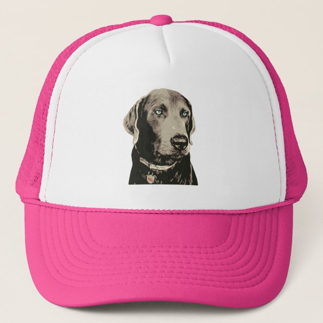 Silver Lab 100% Labrador Trucker Hat (Front)