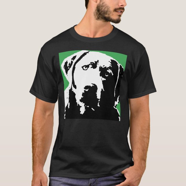 Silver Lab Black And White T-Shirt (Front)