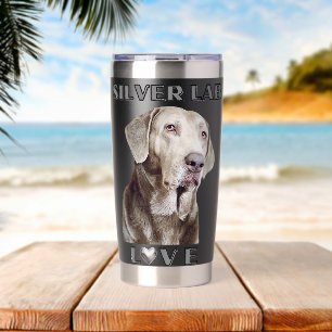 Silver Labrador Retriever Dog Insulated Tumbler