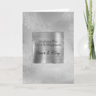 Silver Lace Floral Card