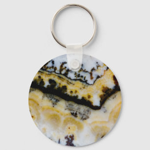 Silver Lace Onyx Key Ring