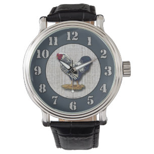 Silver Laced Wyandotte Rooster Barnboards Watch