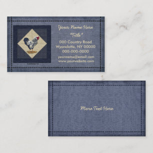 Silver Laced Wyandotte Rooster Denim Business Card