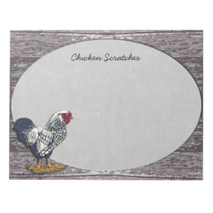 Silver Laced Wyandotte Rooster Notepad