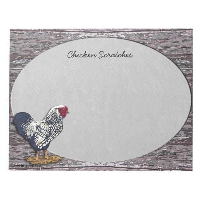 Silver Laced Wyandotte Rooster Notepad (Front)
