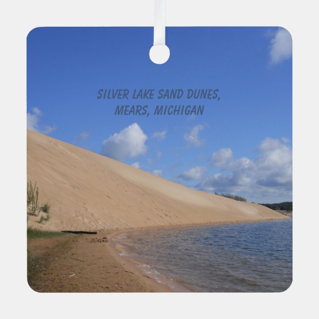 Silver Lake Sand Dunes, Mears, Michigan Metal Tree Decoration (Front)