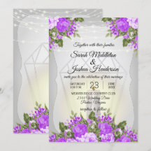 Silver Lantern and Purple Floral Wedding