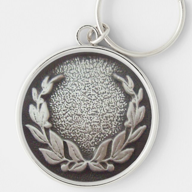 Silver Laurel Wreath Key Ring (Front)