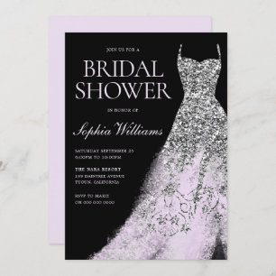 Silver & Lavender Dress Bridal Shower  Invitation