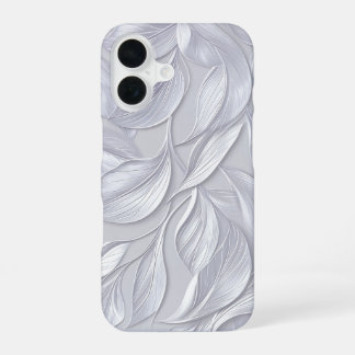 Silver Leaf Elegant Pattern iPhone 16 Case