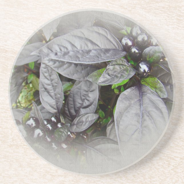 Silver Leaves and Berries Coaster (Front)