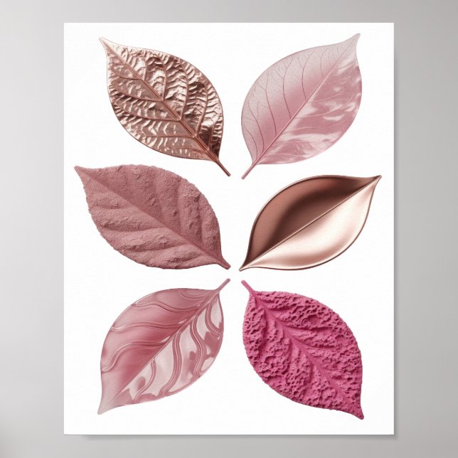 Silver LEAVES OF DIFFERENT SHADES AND TEXTURES Poster (Front)