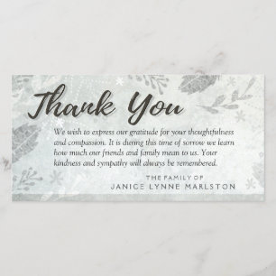 Silver Leaves Thank You Sympathy from Family Card