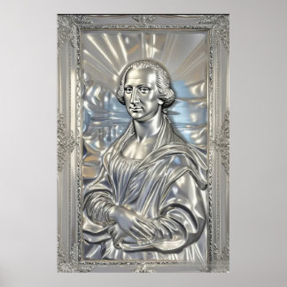 Silver Legacy George Washington in Mona Lisa Style Poster
