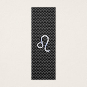 Silver Leo Zodiac Symbol on Carbon Fibre Print